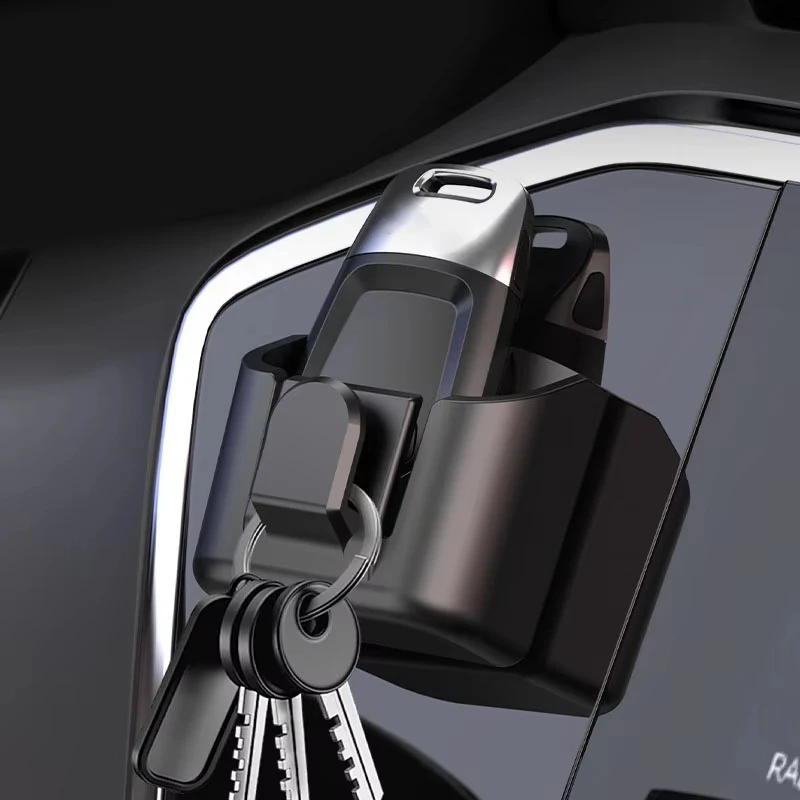 Car Key Holder Clip Car Interior Storage Box Dashboard Organizer Adhesive Mount Upgrade Style For Card Key Rack Universal Fit
