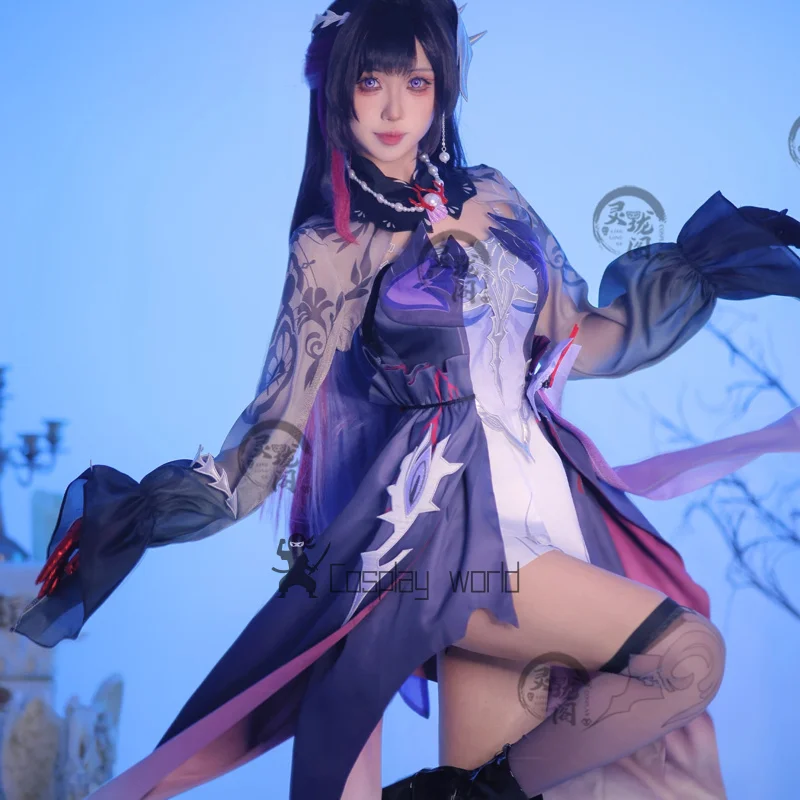 

Game Honkai: Star Rail Cosplay Hysilens Costume Wig Dress Outfit Christmas Halloween Full Set Party Women Clothes
