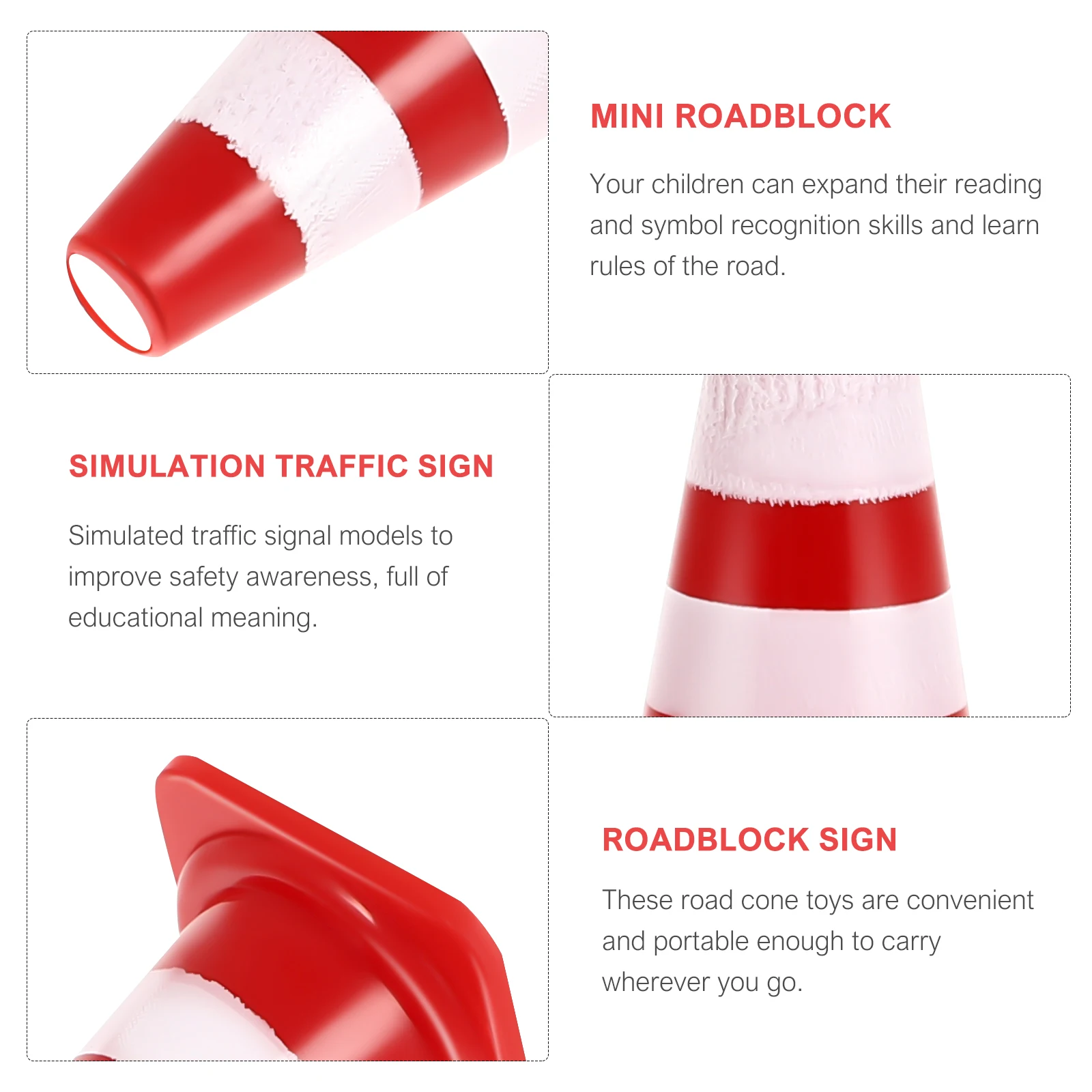 

60Pcs Simulation Traffic Sign Set for Children Mini Roadblock Educational Kit Safety Awareness Learning Portable