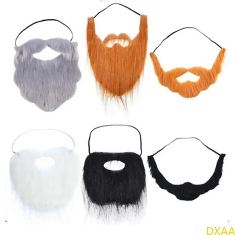 DXAA 6 PIECES Künstliche Bärte Schnurrbärte Bart -Schnurd mit Elastic Band Halloween Cosplay Accessoires für Frauen Männer