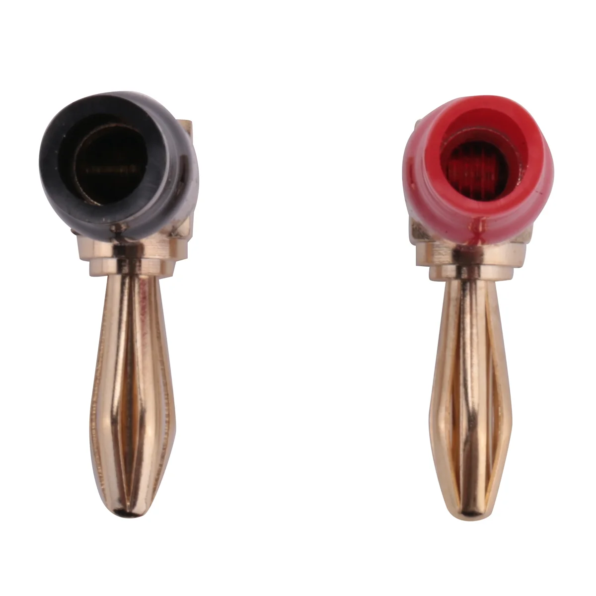 

ABSQ-8Pcs 4mm Banana Plug Speaker Wires Connector Adapter 24K Gold Plated Screw Type Pure Copper Right Angle Banana Plugs