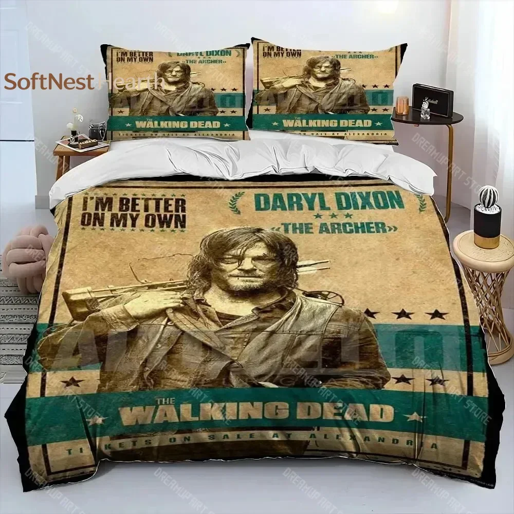 2026 Horror TV The Walking Dead Lincoln Comforter Bedding Set,Duvet Cover Bed Set Quilt Cover Pillowcase,King Queen Size Bedding