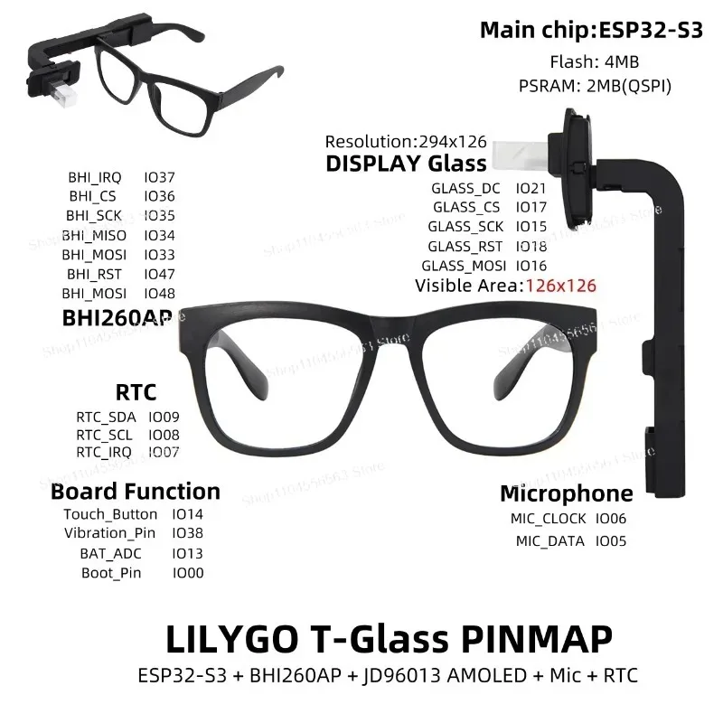 AR Module with ESP32-S3 & 1.1-Inch AMOLED Display - BH1260AP Self-Learning Sensor WiFi Bluetooth Enabled