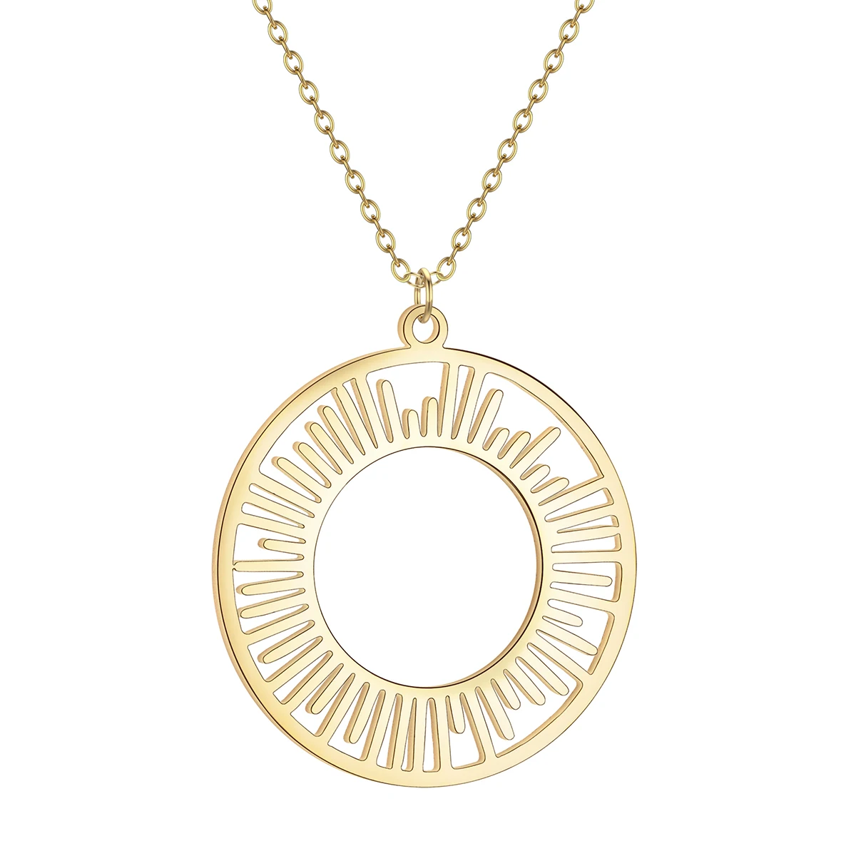 

Round Sun Pendant Pendant Necklace for Women Stainless Steel Jewelry Birthday Gift Wholesale
