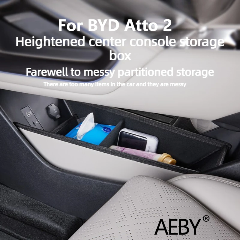 

AEBY For BYD Atto 2 Smart Driving Edition 2024-2025 Center Console Organizer Elevated Lower Tray Storage Box, to Keep Car Tidy