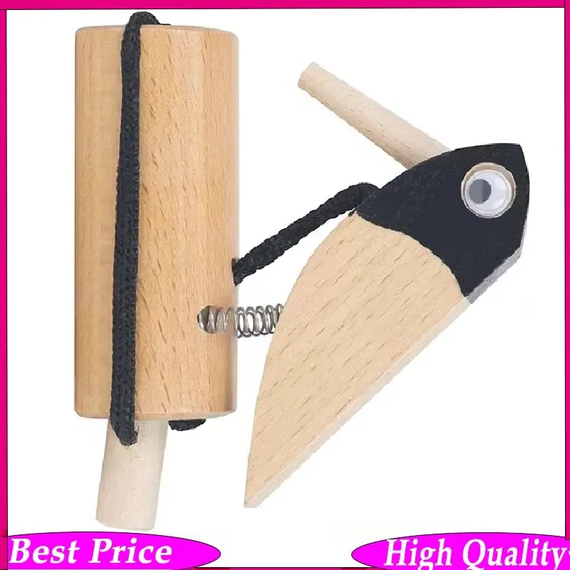Natural Wooden Orff Musical Instruments Traditional Bird Rattles Clappers Castanets Educational Percussion Toys for Kids