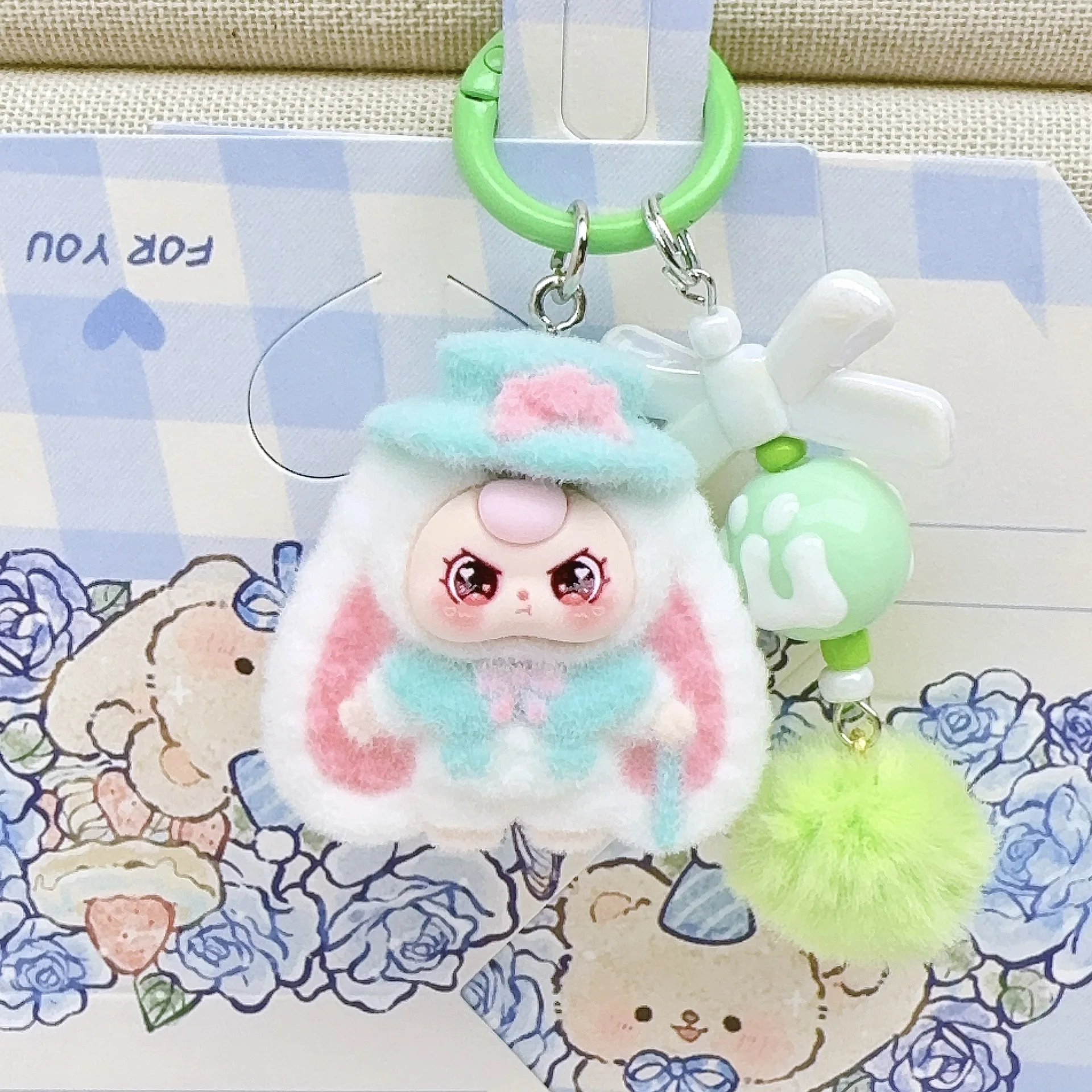 1PCSGentleman مجموعة الإكسسوارات الكرتون لطيف تمثال المفاتيح، شماعة حقيبة، قلادة الزخرفية، سلسلة المفاتيح العصرية