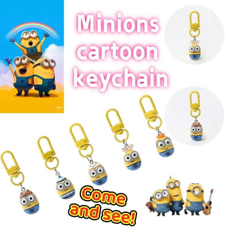 Llavero de Minions, Accesorio Colgante para Mochila, Diseño Creativo de Dibujos Animados, Regalo para Mejores Amigas