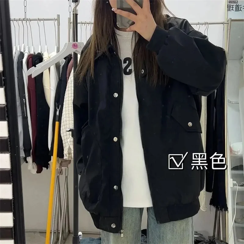 American Style Lady Baseball Jacket Spring Autumn Women Trend Leisure Bomber Coat Female Loose Fitting Lovers Baseball Outerwear