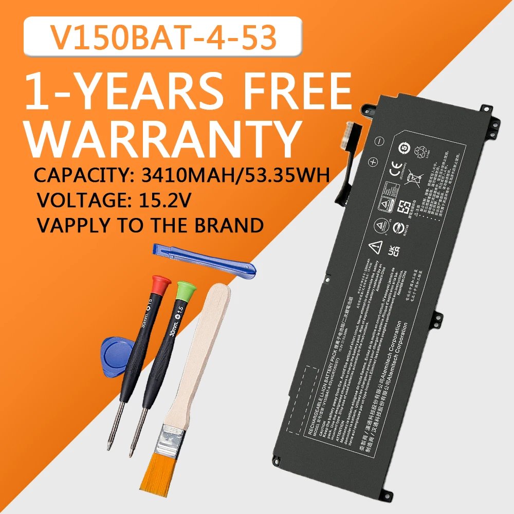 

V150BAT-4-53 15.4V 53.35Wh Batterie D'ordinateur Portable For Hasee Z8-DA7NP CV15S02 G8-DA7NT