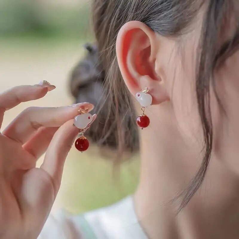 أنيمي مو داو زو شي لطيف أرنب الأذن مربط لان وانجي وي Wuxian تأثيري أقراط مجوهرات غراندماستر من زراعة الشيطاني #3