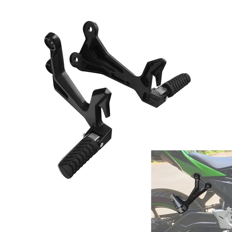 Rear Passenger Footrests Footpegs Brackets For Kawasaki Z650 Ninja 650 2017-2023 Motorcycle Acsessories Accessory