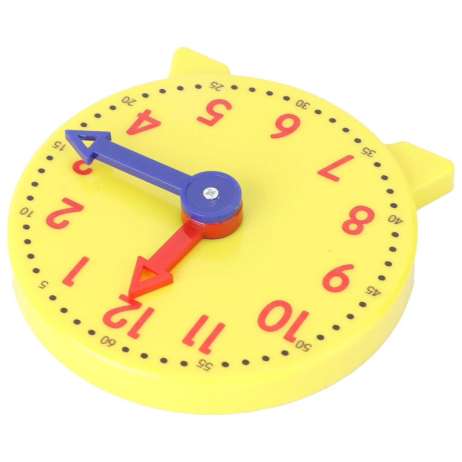 Small Round Learn Time Clock Desktop Teaching Clock Linkage Design Two Pin Early Education Kids Pointer Color Random