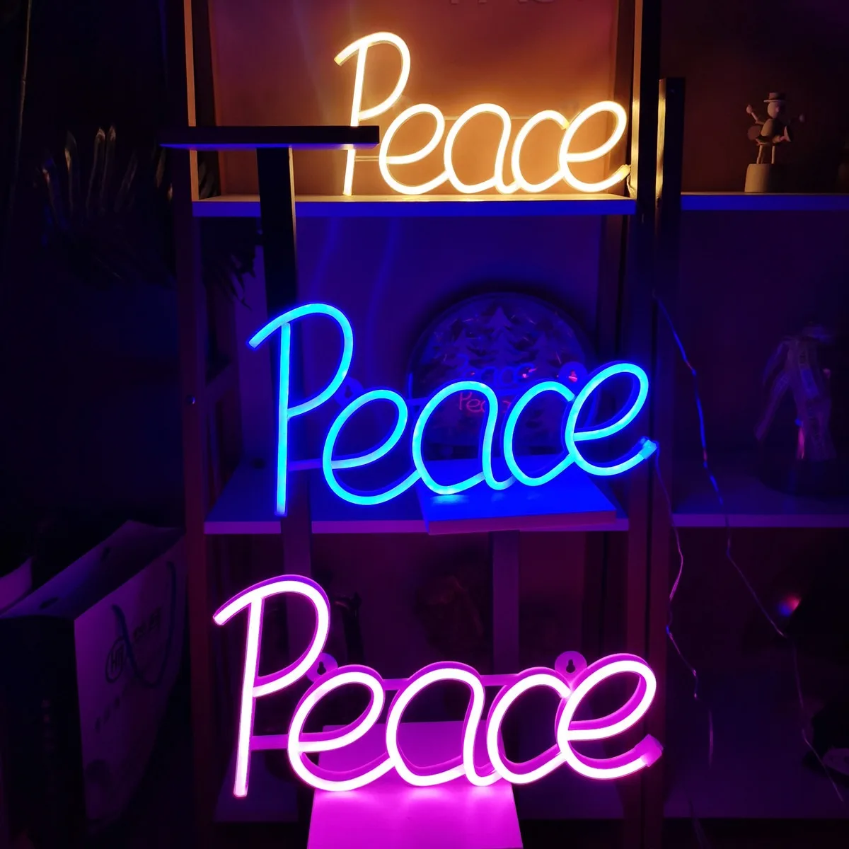 

Neon Peace Letter Sign Decor Led Neon Signs Smile Neon Light Novelty Neon Wall Lights for Kids Bedroom Home Party Holiday Decor