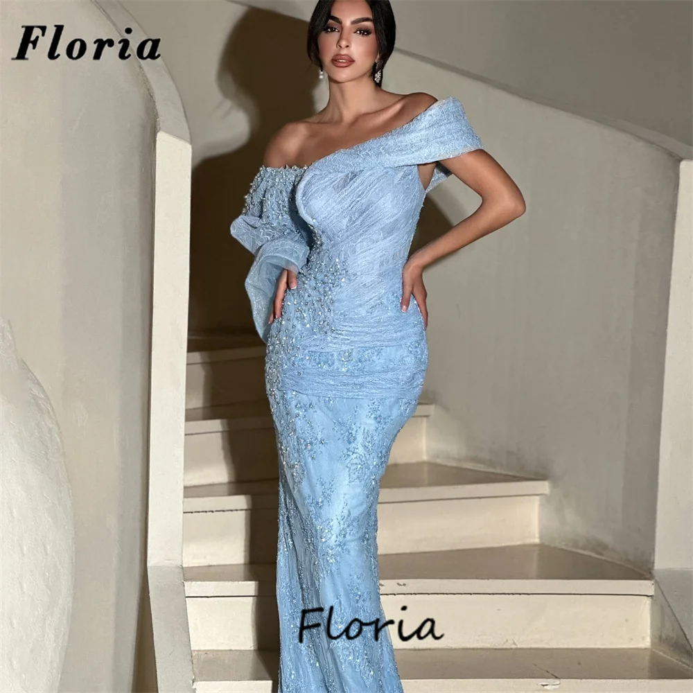 

Elegant Off Shoulder Evening Dresses Arabic Dubai Beading Lace Prom Dress Vestidos De Noche Wedding Party Gowns Customized 2025