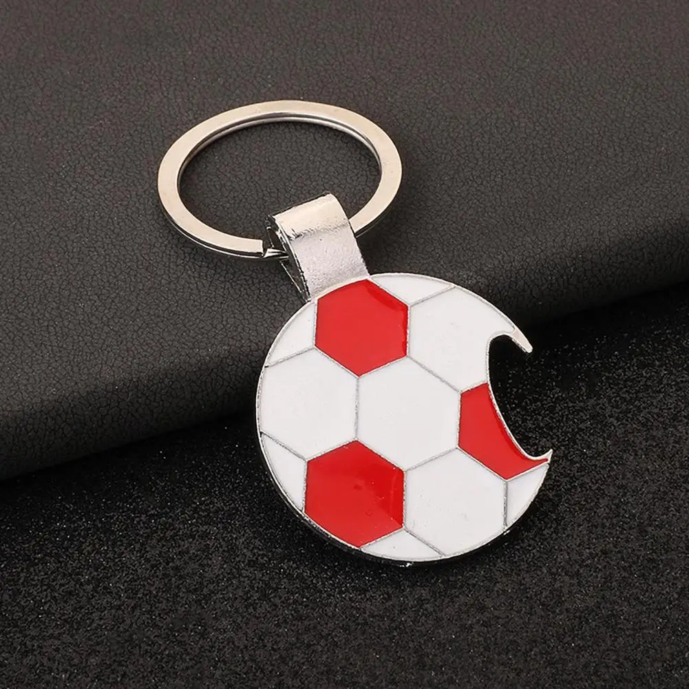 Oil Dripping Process Keychain Alloy Football Keyring Soccer Keychain Bottle Opener Set Football Fan Charm for Cars for Fans