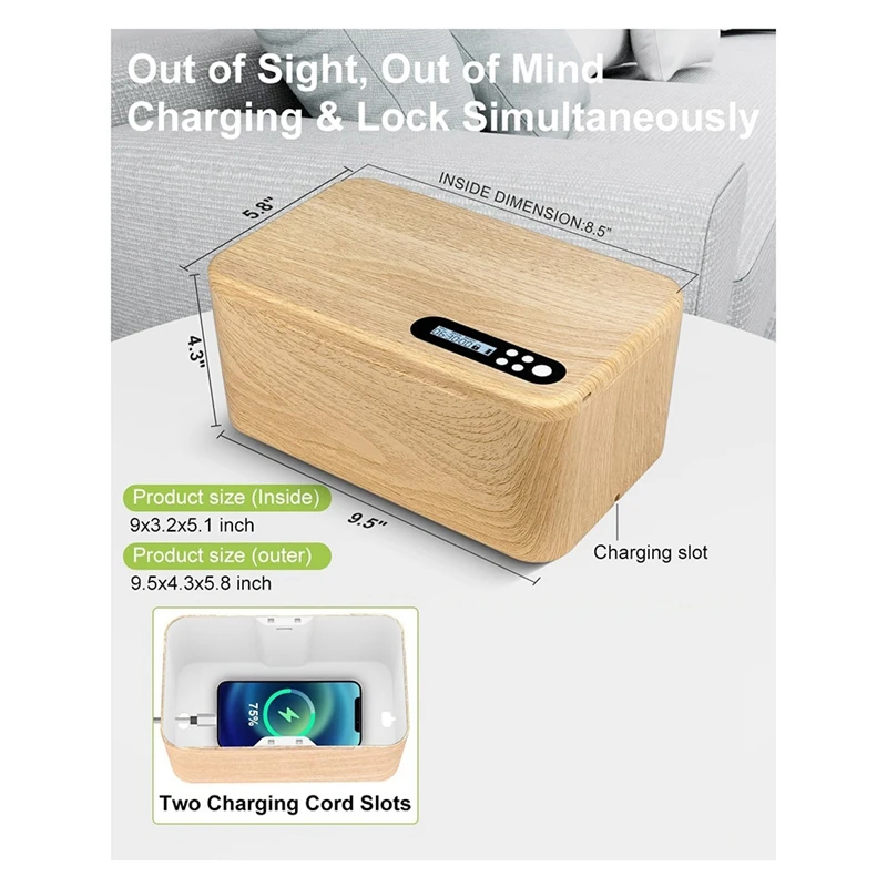 Safe Timed Lock Box, Phone Lock Box with Timer Unplug From Phones,Video Games,Social Media, Lockable-A07G
