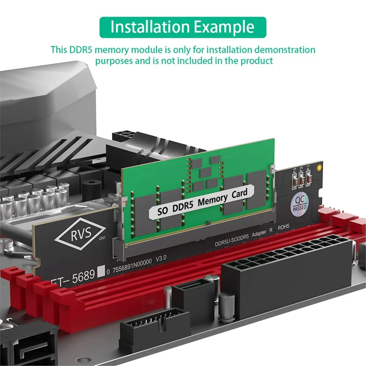 Carte adaptateur de mémoire DT1461~Laptop DDR5 RAM vers SO DDR5 U-DIMM pour ordinateur de bureau, testeur de mémoire, convertisseur SO DDR5 vers DDR5 U-DIMM