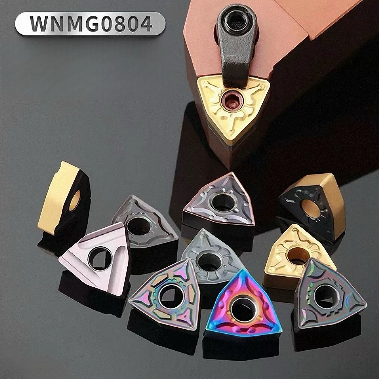 WNMG080404 WNMG080408 Coated Carbide Inserts Peach Shape CNC External Turning Tools OEM for Steel Stainless Steel Alloy