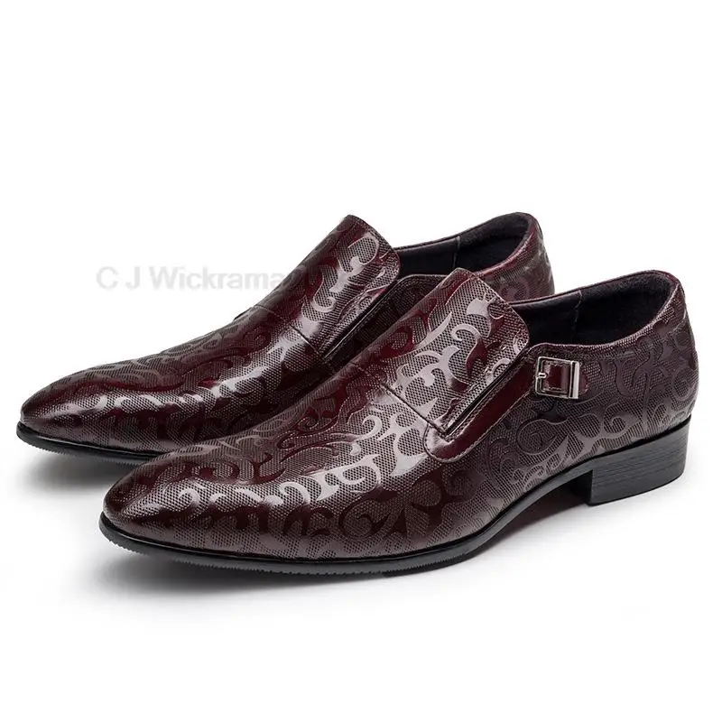 New Leather Casual Shoes Mens Summer One-Step Loafers Dress Wedding Genuine Leather Groom Wedding Men Italian Style Oxford Shoes