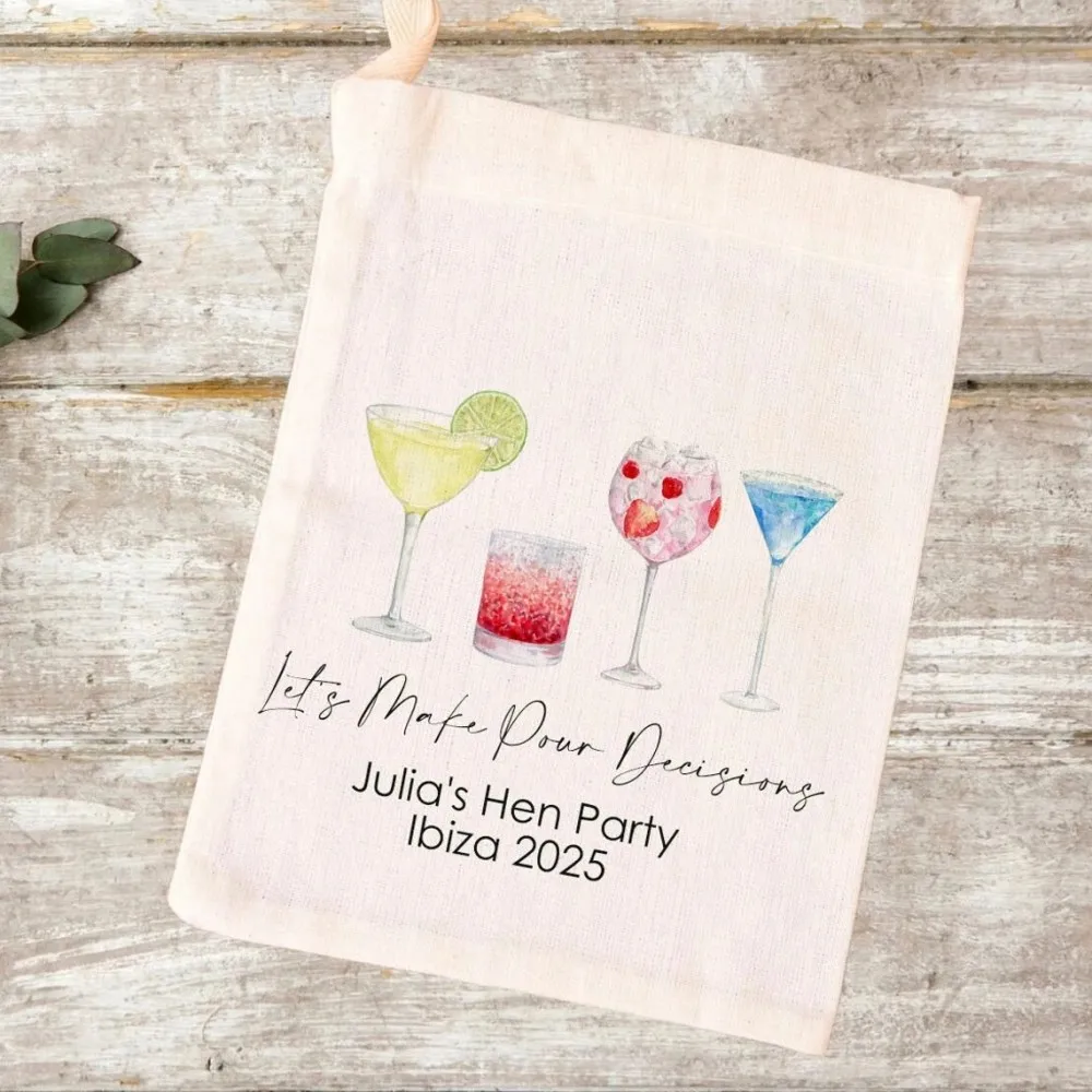 20 pcs Let's Make Pour Decisions Party,Bridal Shower Favour,Hangover Recovery Kit Bags,Bachelorette Party Favour Bags