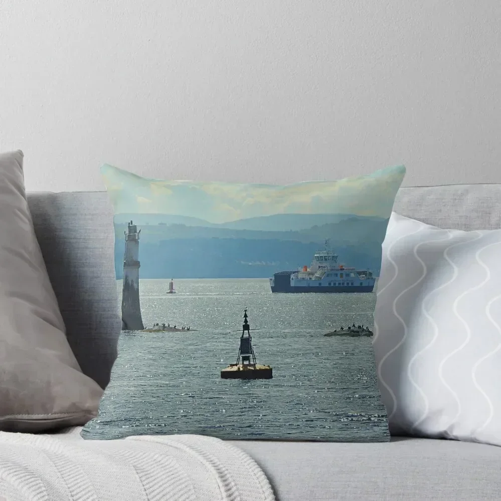 River Clyde At Dunoon with 2016 Calmac Ferry. Scotland Throw Pillow Embroidered Cushion Cover Cushion Cover Sofa Cushion pillow