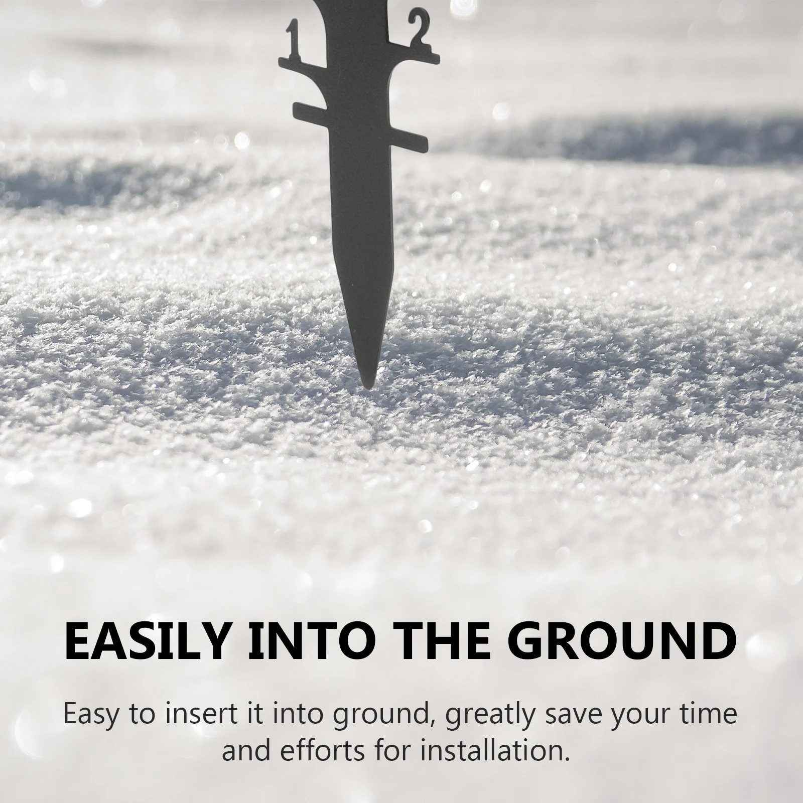 

Snow Gauge for Yard Outdoor Metal Christmas Decor Easy Install Ground Insert Winter Garden Stake Lawn Decoration