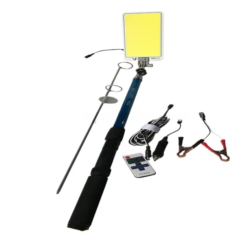 4.5 meters retractable height ground plug fixed professional outdoor led camping light fishing rod light
