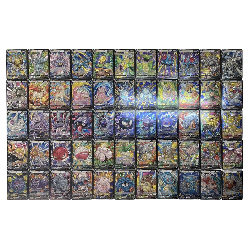 

55Pcs/set PTCG Coarse Flashing Hot Stamping Cards DIY Classic Game Anime Collection Cards Christmas Gifts Toys