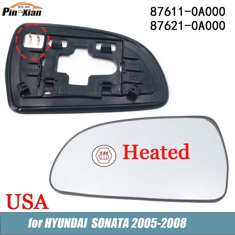 

Car Rearview Lens With Heated for HYUNDAI SONATA 2005-2009 USA 876110A000 876210A000 Door Rearview Mirror Glass Car Exterior