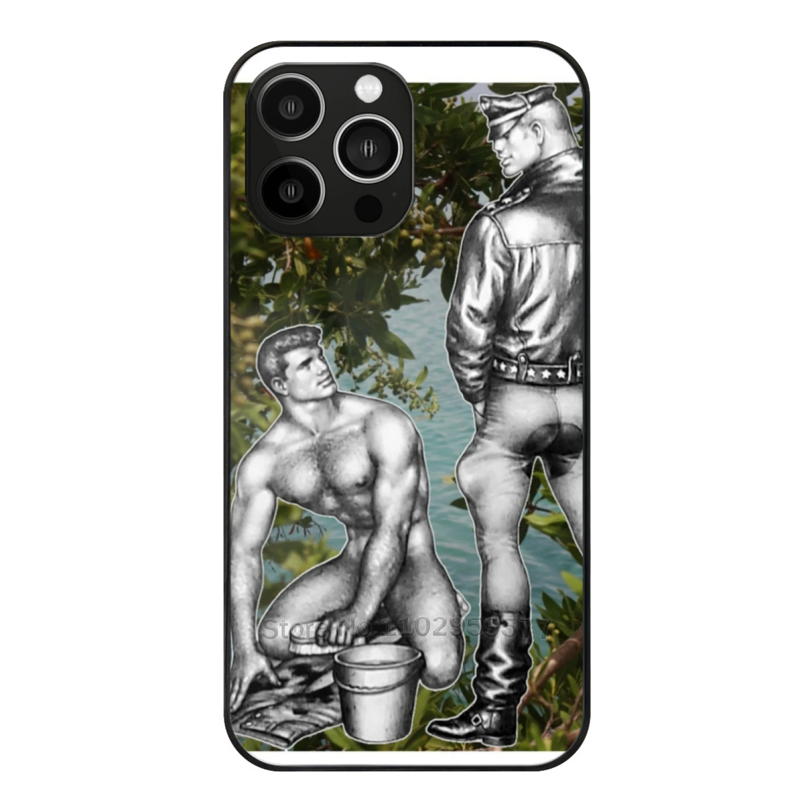 Tom Of Finland Riverside Physique Pictorial Tempered Glass Shell For Iphone 13 14 12 11 15 Pro Max Mini 8 7 X Xr Xs Plus Phone