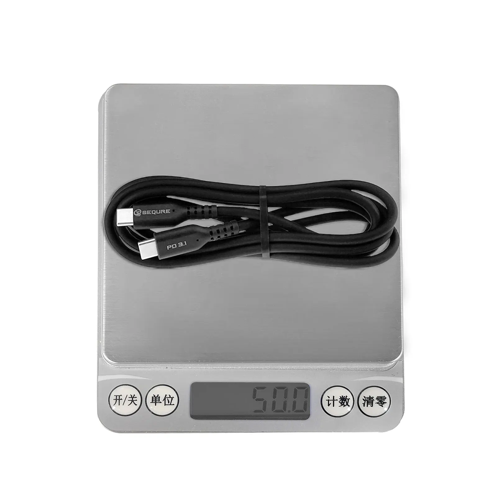 سلك سيليكون ناعم للغاية SEQURE 1.5M PD3.1 يدعم طاقة 240 وات لـ HT140 مقاوم للحرق لدرجات الحرارة العالية 500 ℃