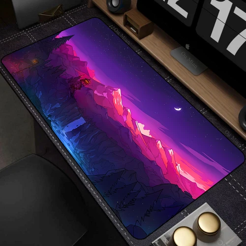 Imagen 2 del producto Alfombrilla de ratón XXL de goma Deep Forest, grande para Firewatch alfombrilla de ratón, alfombrilla de escritorio de arte antideslizante para ordenador portátil, alfombrillas para teclado de 90x40cm