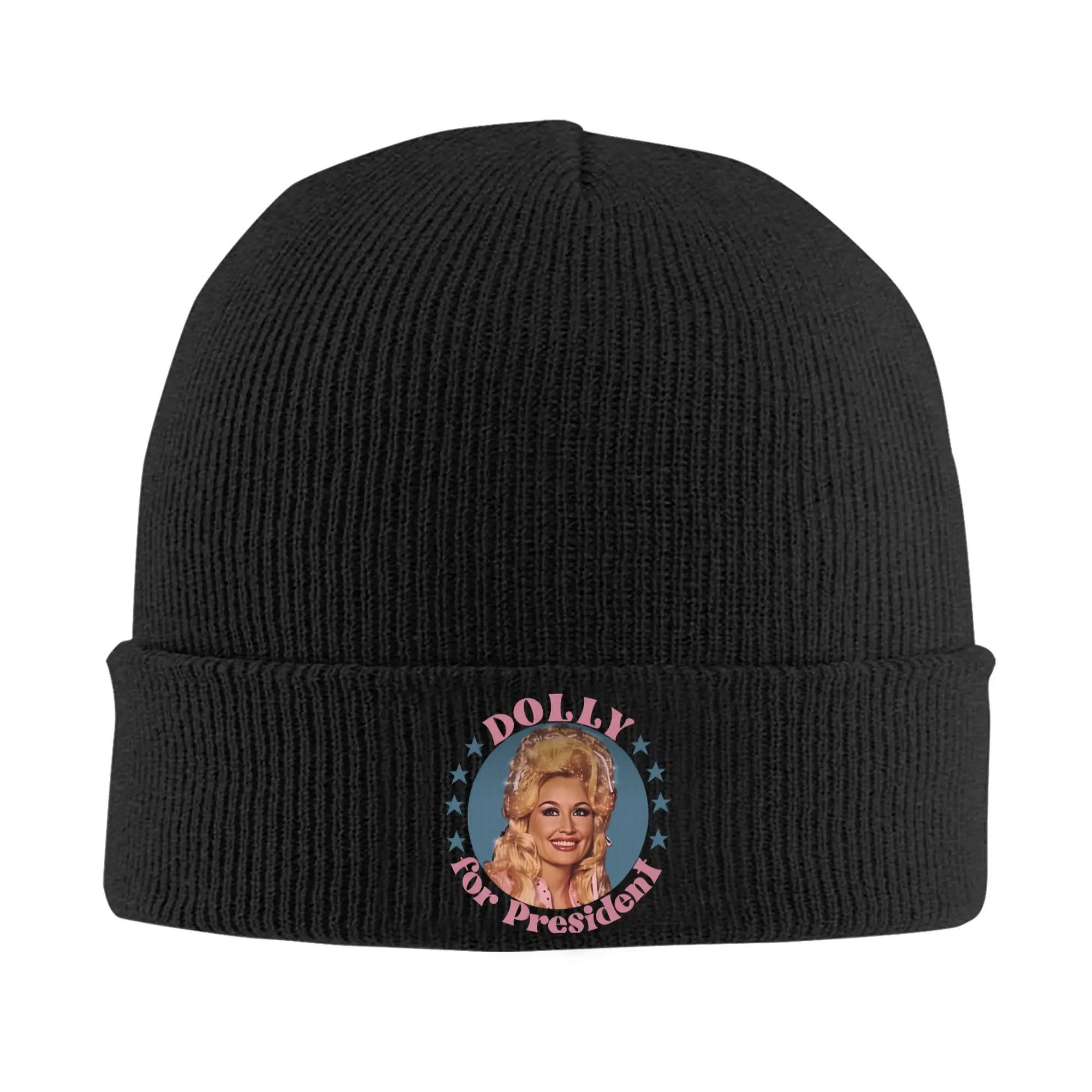 D-Dollys America Singer Knitted Caps for Women Men Skullies Beanies Winter Hat Acrylic Dolly Parton Hip Hop Caps