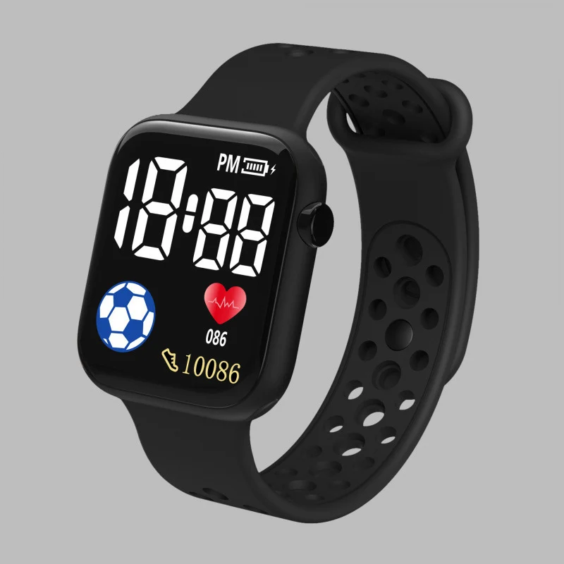 Fashion LED Digital Children Watch For Kids Sports Football Women Watches Girls Silicone Band Casual Wristwatch Student Gifts