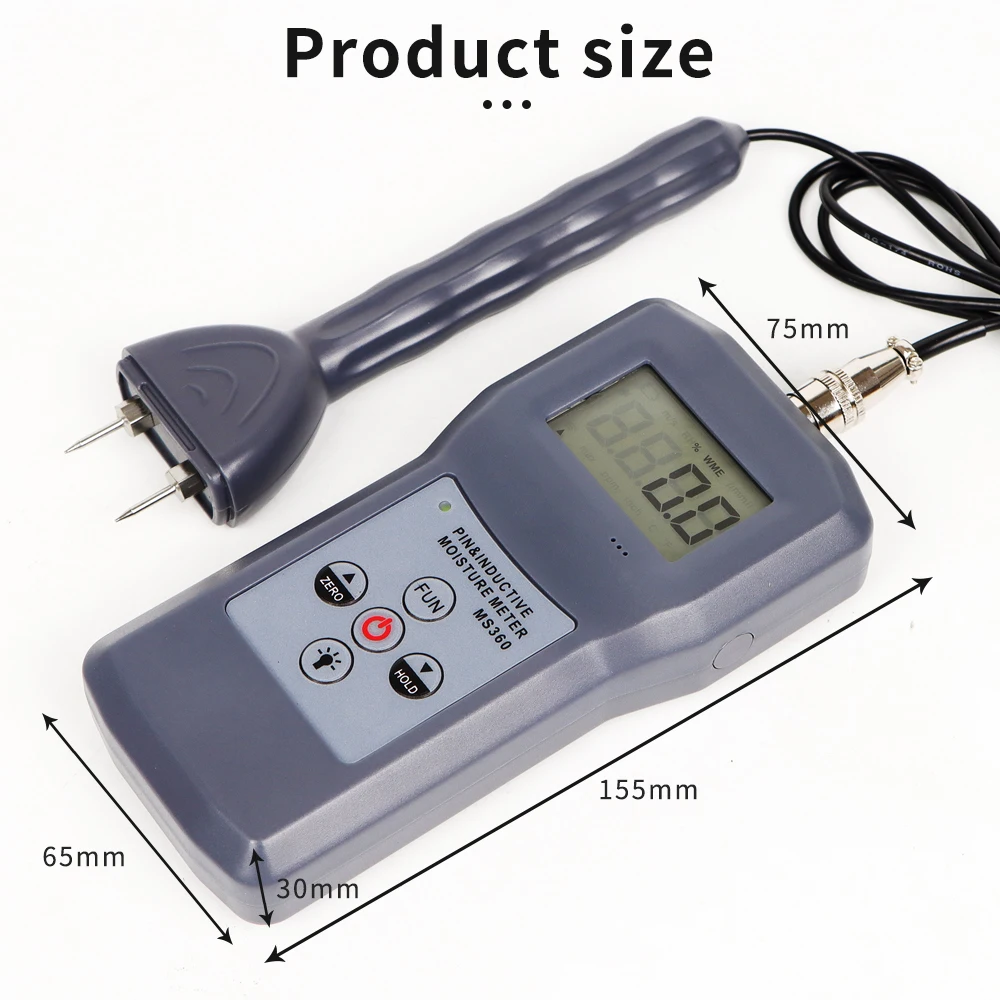 MS360 Portable Moisture Meter Hygrometer Widely Used High Accuracy Humidity Analyzer Hygrometer For Timber