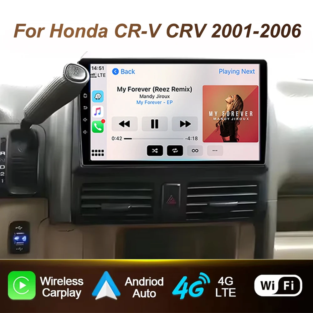 

Автомобильный радиоприемник Android для Honda CR-V CRV 2001 2002 2003 2004 2005 2006, мультимедийный плеер Carplay, GPS, стерео, 2Din, головное устройство, 4G WIFI