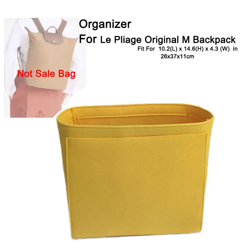Felt Purse Insert Organizer For longchamp Le Pliage Original M Backpack , Travel Rucksack Shapers Tote Bags Storage Divider
