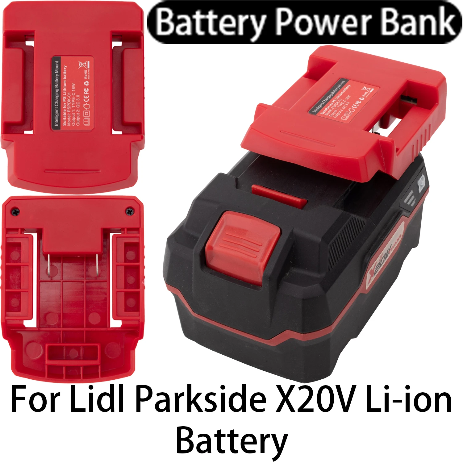 

Адаптер зарядного устройства для Lidl Parkside X20V, литий-ионный аккумулятор, аксессуар для зарядки мобильных телефонов, блок питания