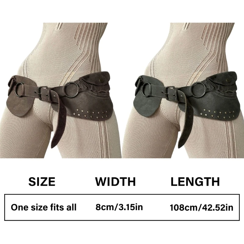 Popular Rivet Studded Belt Vintage Waist Cincher Fashion Waistband for Female