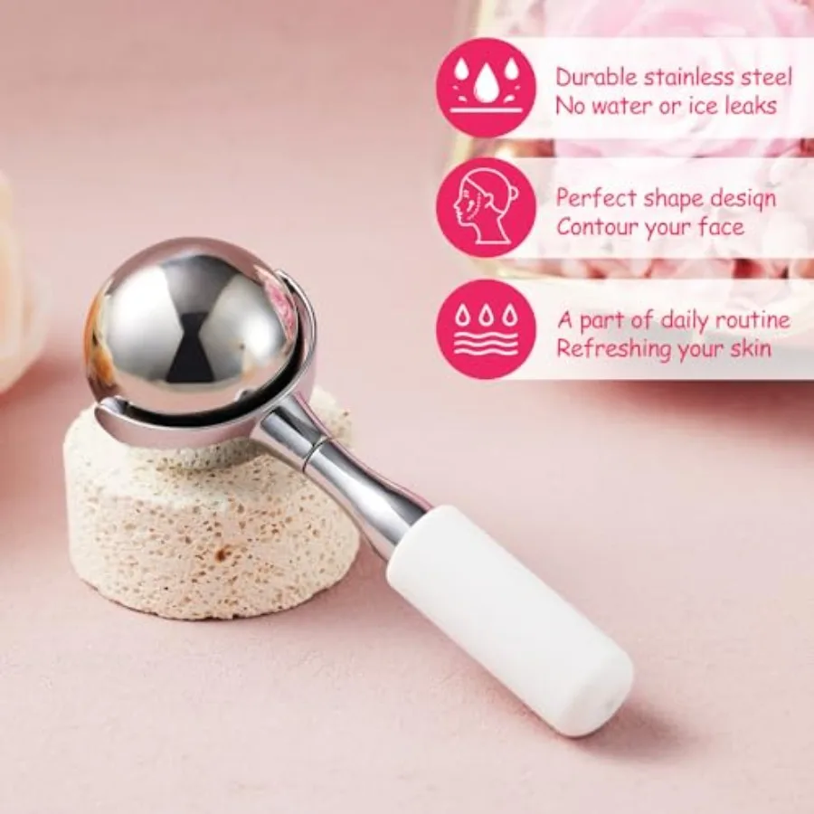 Cryo Sticks 360 หมุนเหล็กแตกลูกโลกน้ําแข็งเครื่องมือบํารุงผิวหน้าสําหรับผู้หญิง Ice Roller สําหรับ Face Eyes
