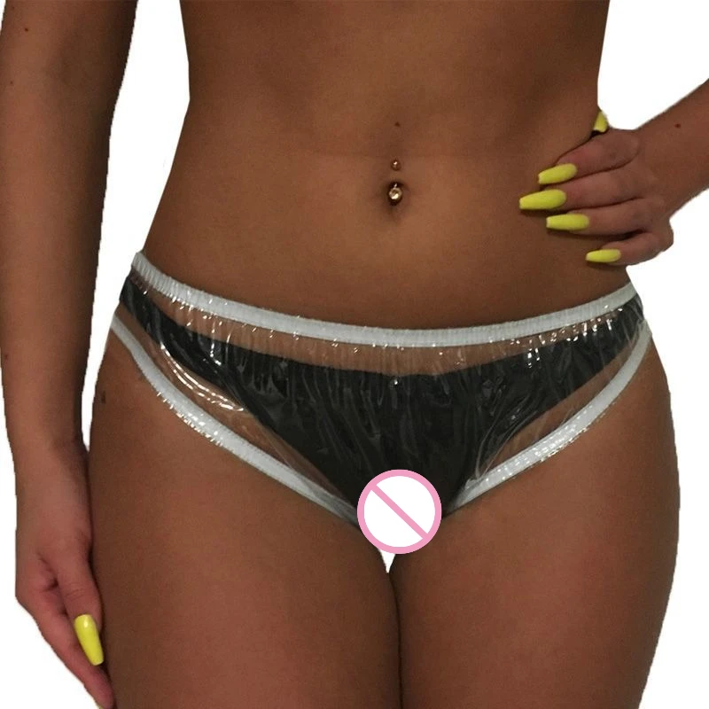 واضح شفاف PVC سراويل الترا لينة منخفضة الارتفاع مثير الملابس الداخلية النساء ملخصات بيكيني الساخن صفيق الملابس الداخلية البلاستيكية شير غير مرئية
