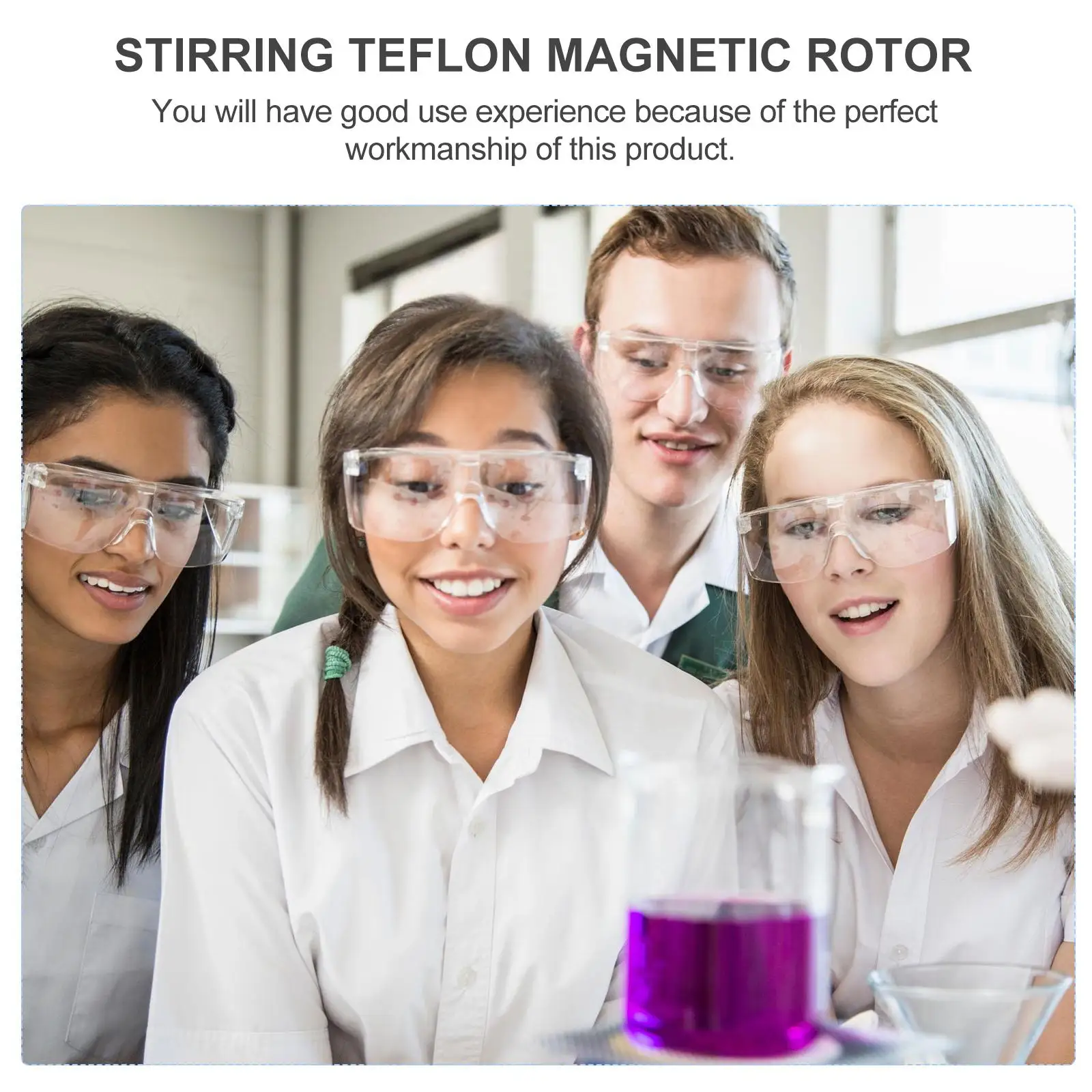 8 Stück weiße Farbe Rührrotor Magnetstab Zylindrischer Rührer Laborstab