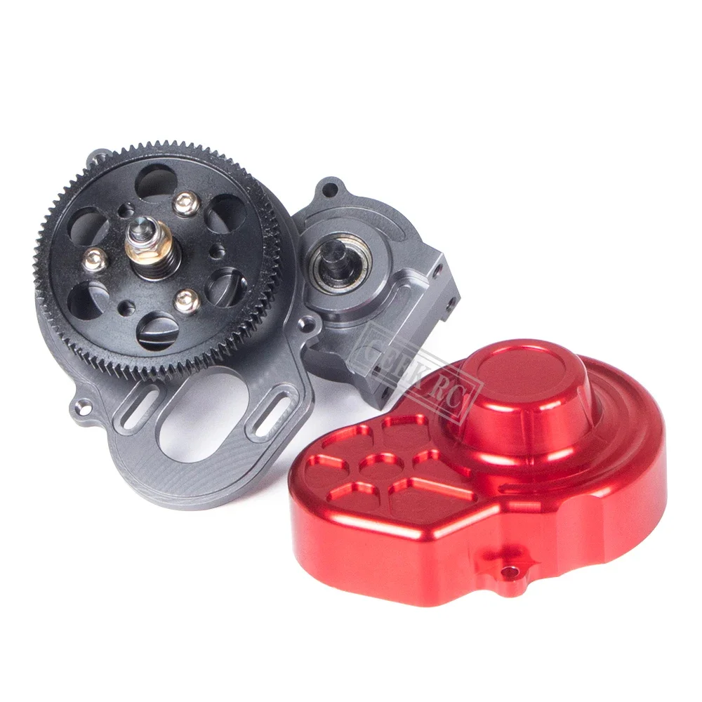 48P Gearbox Metal Gear Transmission with Motor Gears for 1/10 RC Crawler Truck Axial SCX10 DIY Upgrade Parts