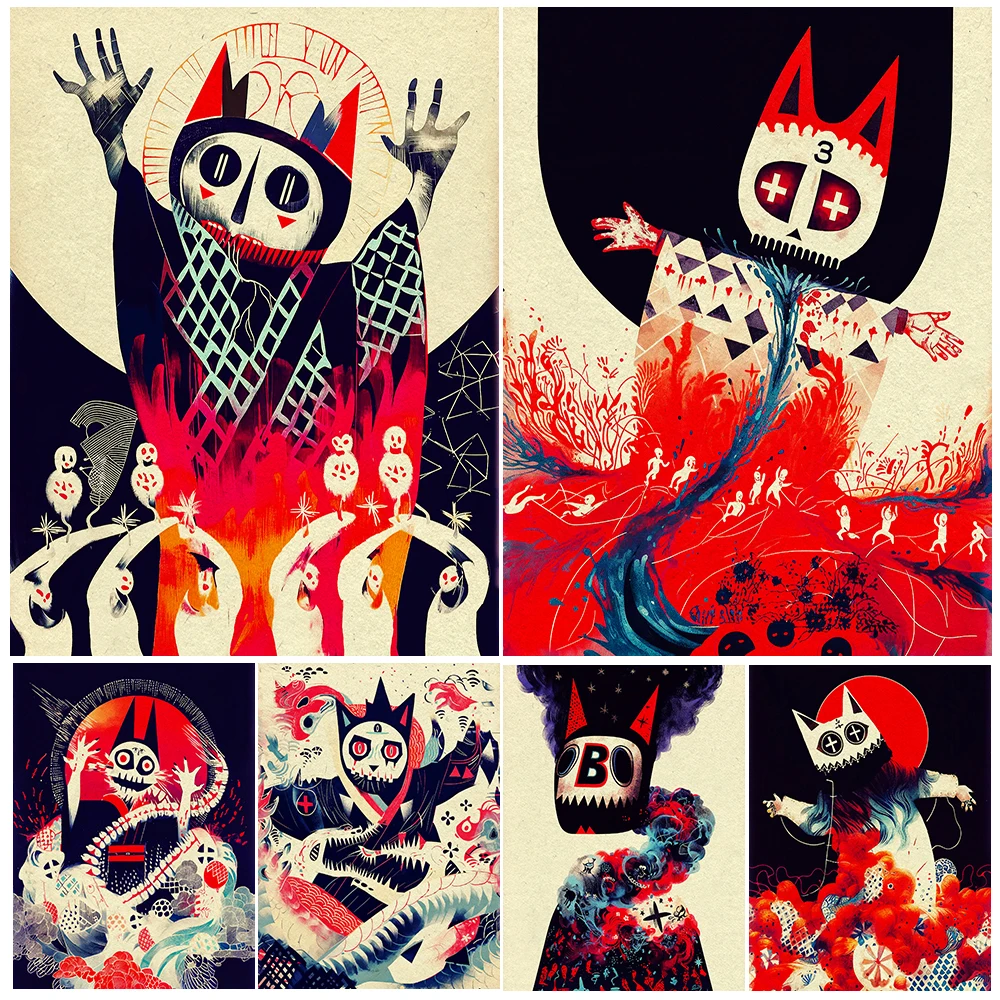 

Cursed Skeleton Priest,Vintage Wall Art Canvas Painting,Shaman Illustration, Pagan Wizard Art, Poster Print, Home Decor Unframed