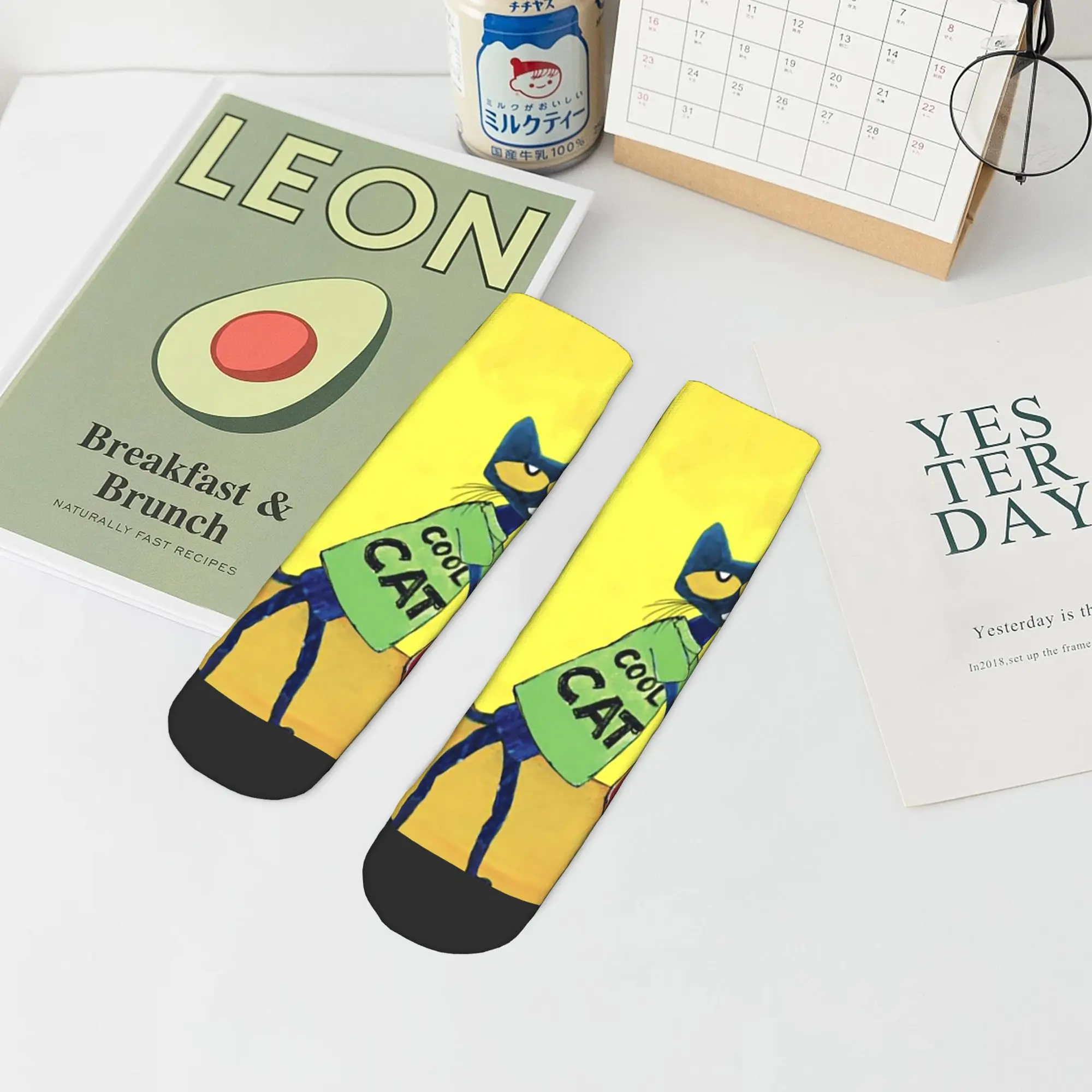 Pete The Cat   Socks Harajuku High Quality Stockings All Season Socks Accessories for Man's Woman's Birthday Present
