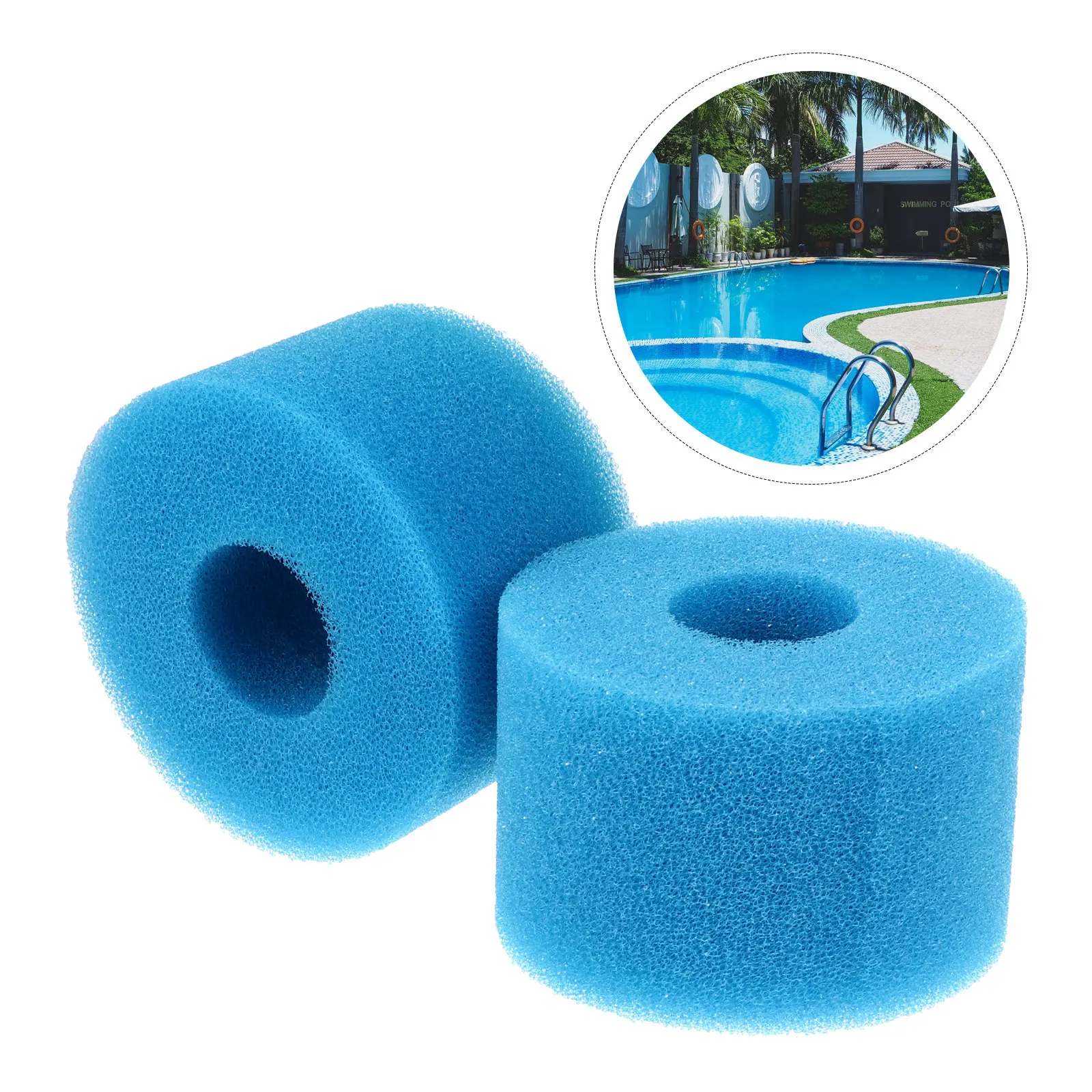 Water Filter Cartridge - 2 stuks vervangende zwembadfilterspons, extra sterk,