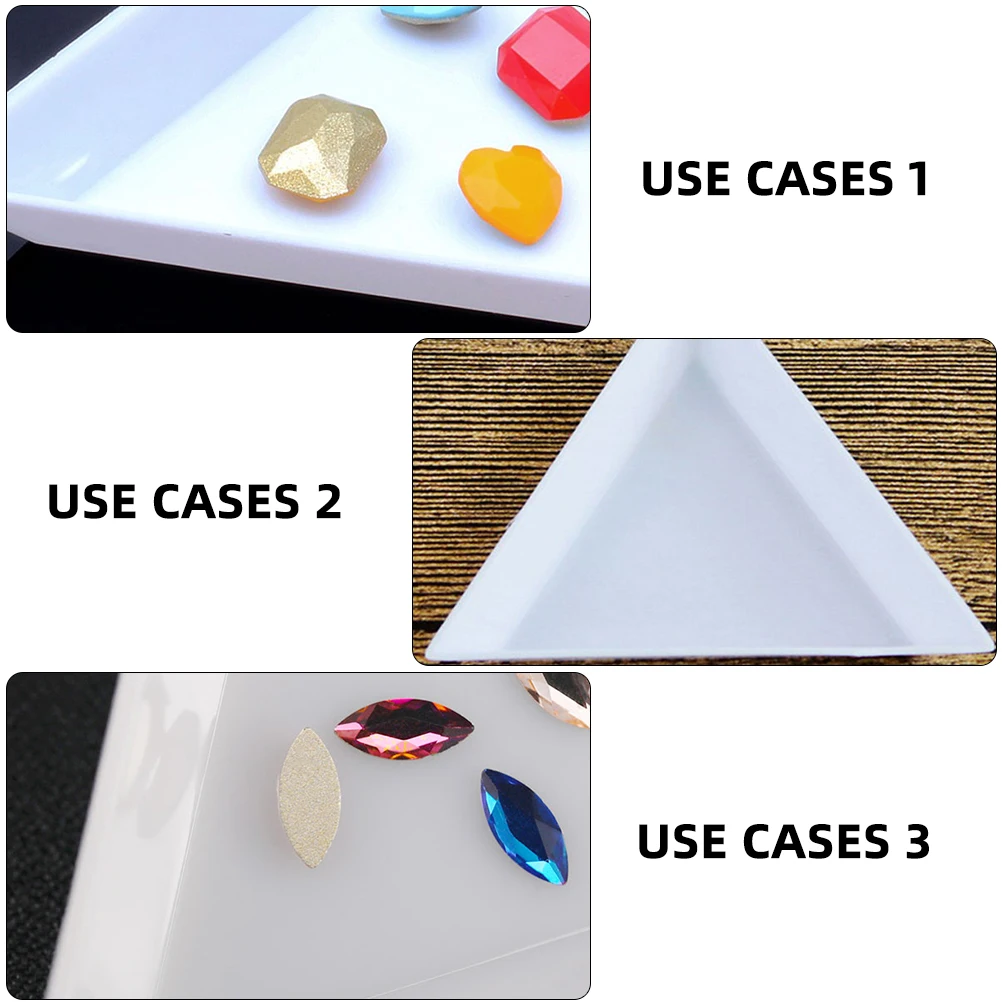 

50pcs Jewelry Tray Triangle Bead Sorting Storage Dish Lightweight Earring Ring Bracelet Organizer For Diy Storage Container