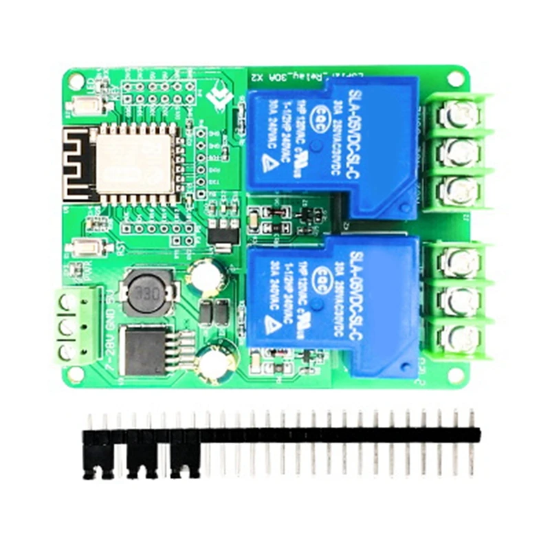 

DC7-28/5V Power Supply ESP8266 Development Board Wifi Dual Way 30A Relay Module ESP-12F Development Board