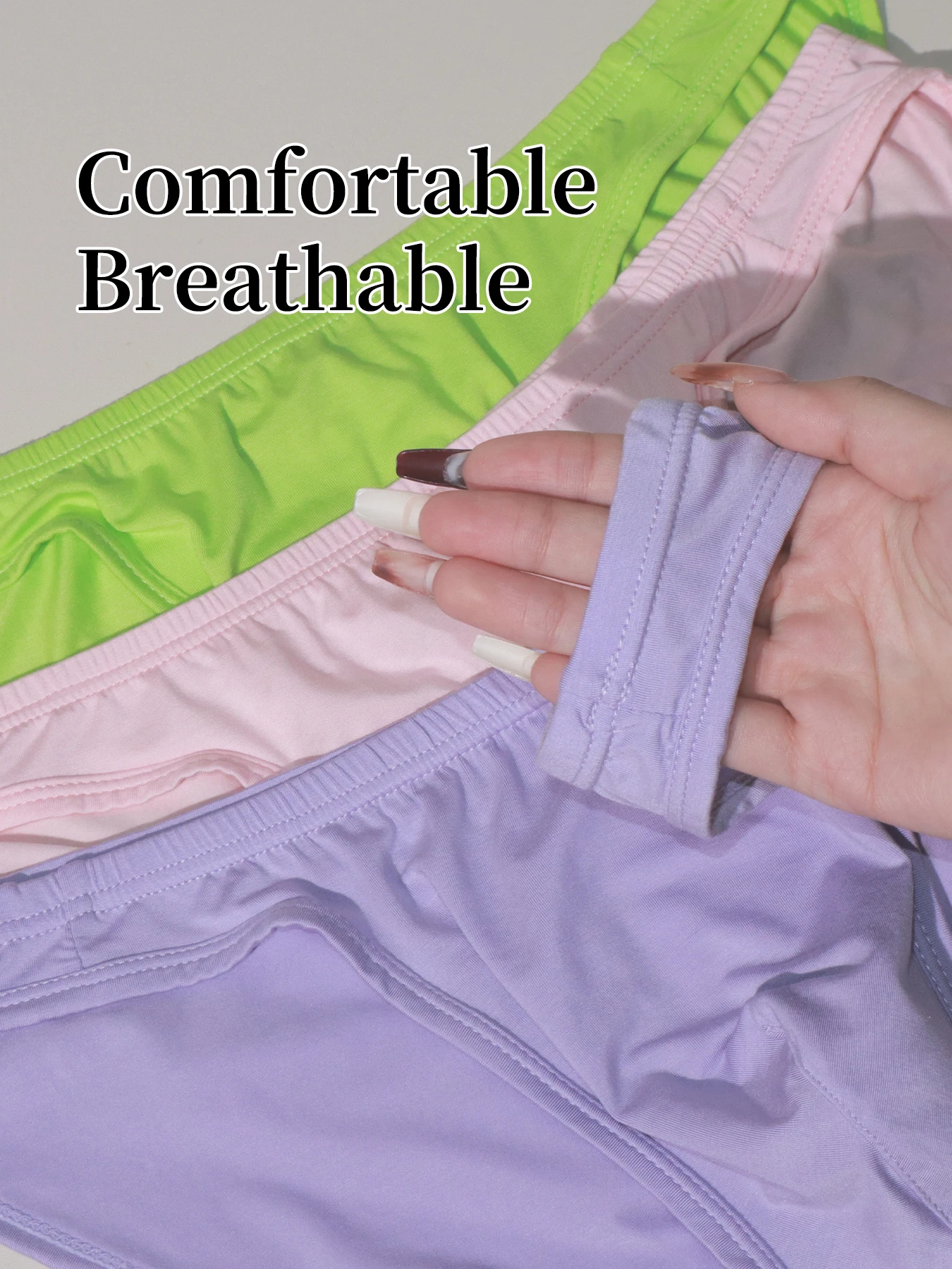 3Pcs Mixed Colors Sexy Men's Underwear Modal Comfortable Breathable Sports Fitness Low Waist Hip Lifting Triangle Pants